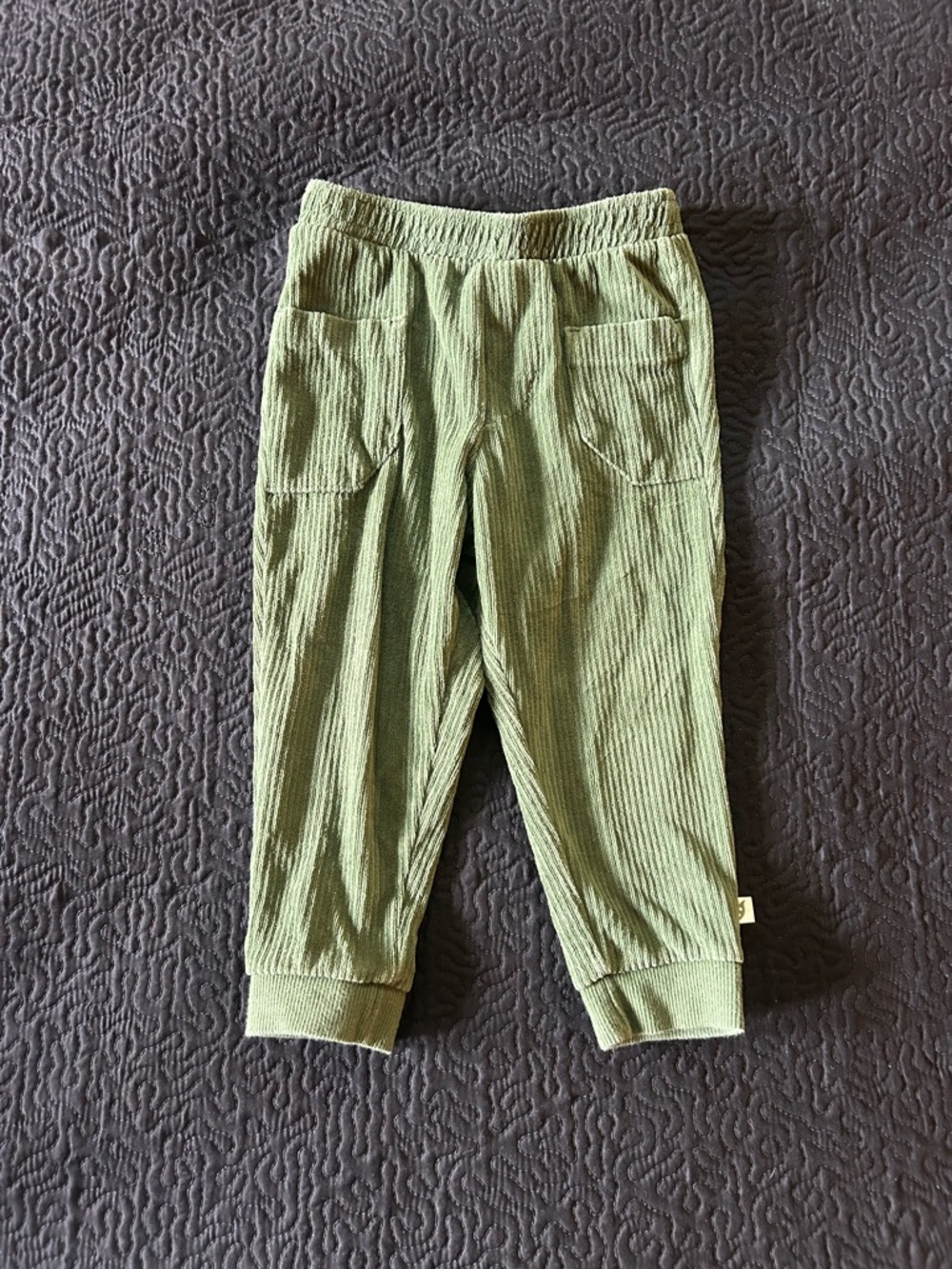 2T Organic Cotton Blend Forest Green Corduroy Jogger Pants